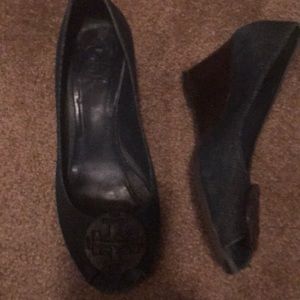 Authentic tory burch denim wedge